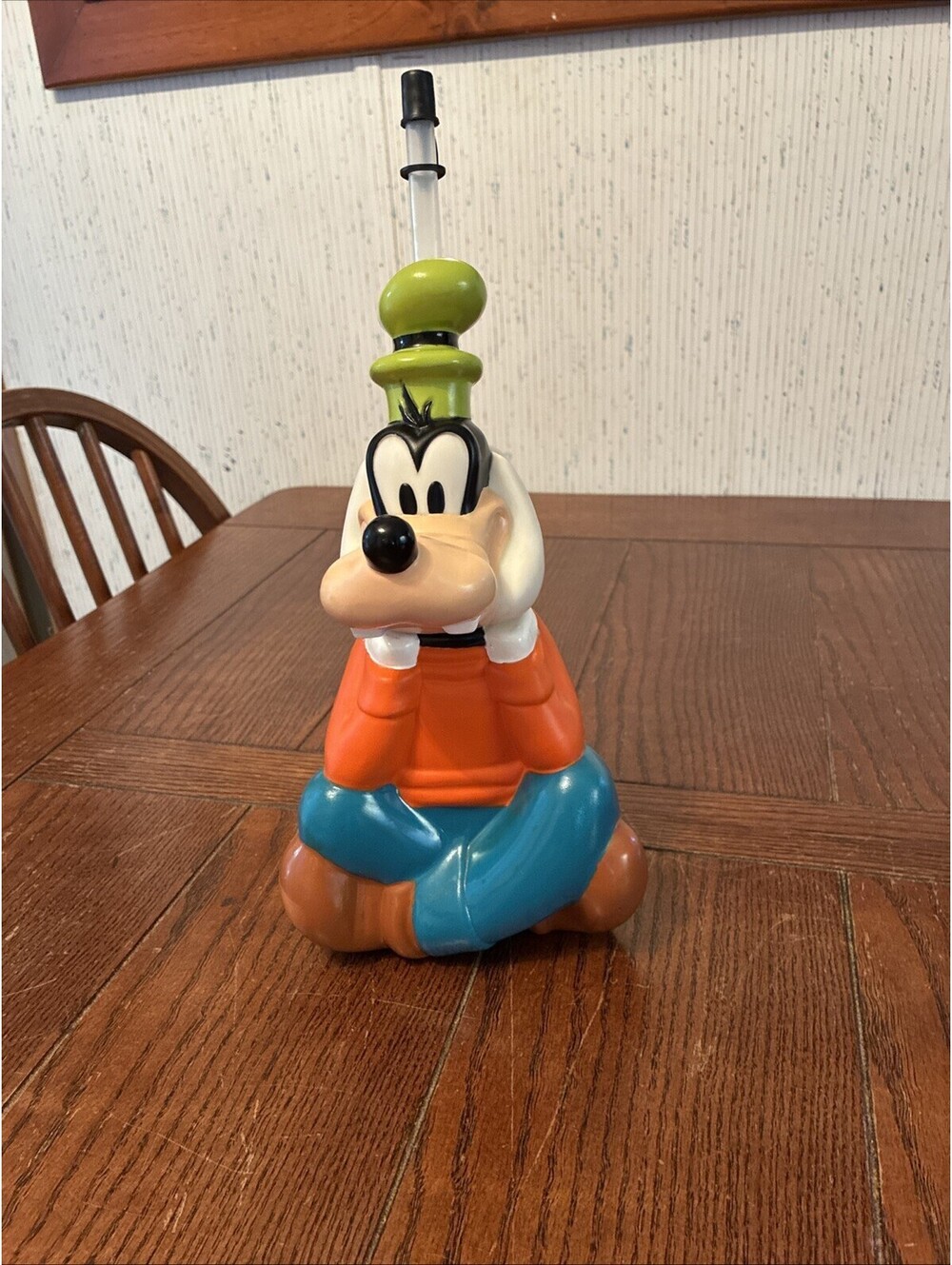 Vintage Disney Parks The Big Goofy Sipper Cup Water Drink Bottle W/ Straw